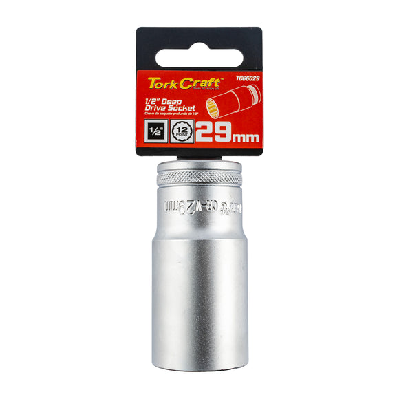 Image of a Tork Craft Socket 29mm 1/2' Dr Deep Socket CRV 12 Point