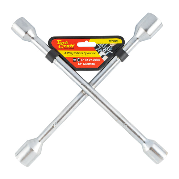 Image of a Tork Craft Wheel Spanner 4 Way 17/19/21/23mm 12' (300mm)