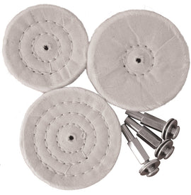 Image of a Tork Craft 3 Pce White Buff Set All Portable Drills