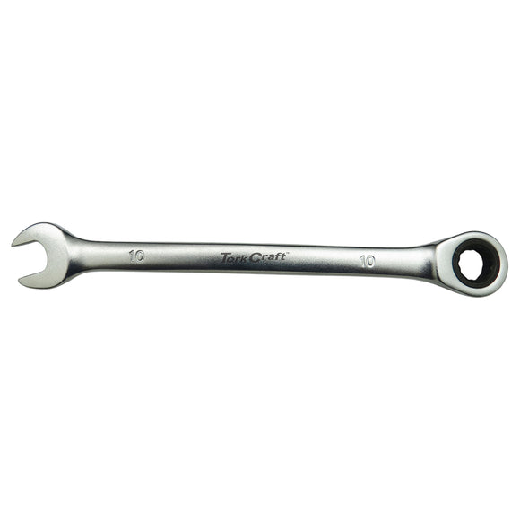Image of a Tork Craft Combination Ratchet Wrench 10mm Fixed Head Spanner