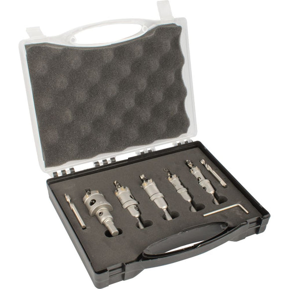 Image of a Tork Craft Hole Saw Set TCT 5pc 16,20,22,25.32mm For Metal + Carry Case