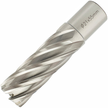 Image of a Tork Craft Annular Hole Cutter HSS 21 X 55mm Weld Shank 19.05mm