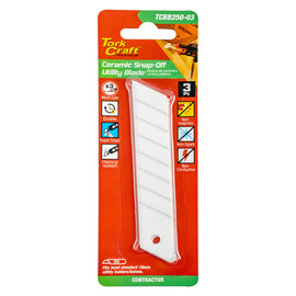 Image of a Tork Craft Utility Blade Ceramic Snap-off 100mm X 18mm X 0.65mm 3pc
