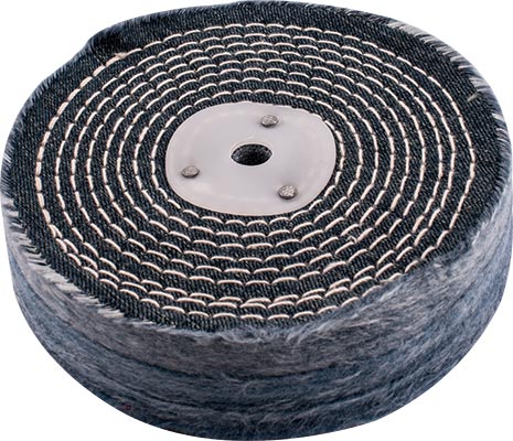Image of a Tork Craft Colour Buff/ Mop 150mm X 3 Section X 30mm Thick 1/2' Hole