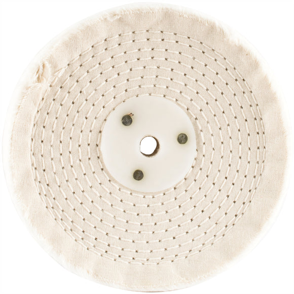 Image of a Tork Craft White Buff/ Mop 150mm X 3 Section X 30 Mm Thick 1/2 ' Hole