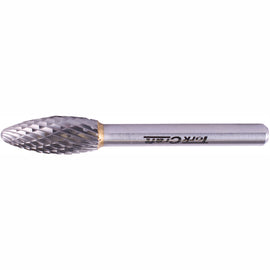 Image of a Tork Craft Rotary Burr Tungsten 10x25x6mm Round Point