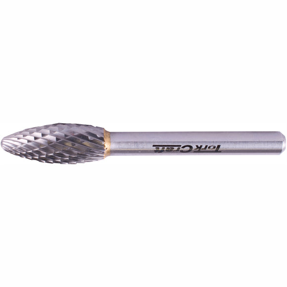 Image of a Tork Craft Rotary Burr Tungsten 10x25x6mm Round Point