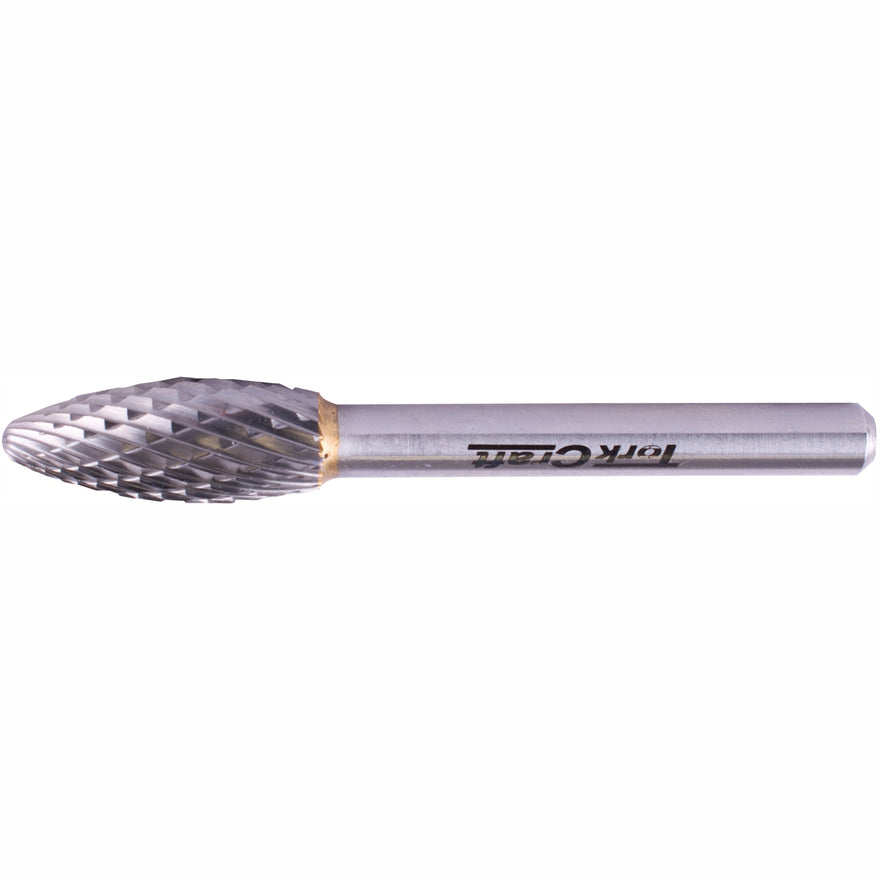 Image of a Tork Craft Rotary Burr Tungsten 10x25x6mm Round Point