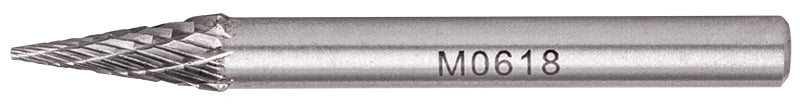 Image of a Tork Craft Rotary Burr Tungsten 6x18x6mm Conical Straight