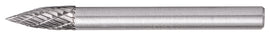 Image of a Tork Craft Rotary Burr Tungsten 6x18x6mm Conical Curve