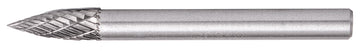 Image of a Tork Craft Rotary Burr Tungsten 6x18x6mm Conical Curve