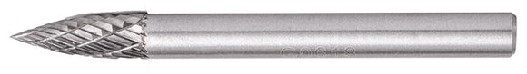 Image of a Tork Craft Rotary Burr Tungsten 6x18x6mm Conical Curve