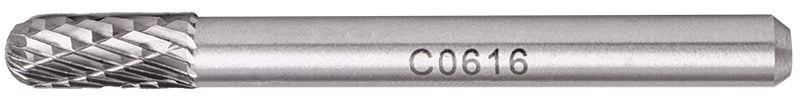 Image of a Tork Craft Rotary Burr Tungsten 6x16x6mm Round Point
