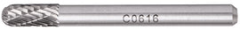 Image of a Tork Craft Rotary Burr Tungsten 6x16x6mm Round Point