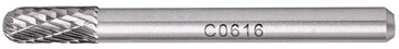 Image of a Tork Craft Rotary Burr Tungsten 6x16x6mm Round Point