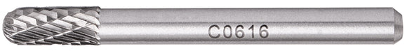 Image of a Tork Craft Rotary Burr Tungsten 6x16x6mm Round Point