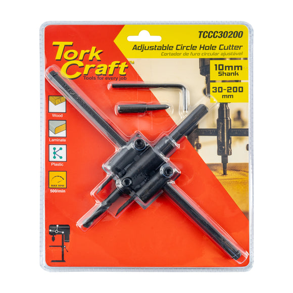 Image of a Tork Craft Circle Hole Cutter Adjustable 30-200mm