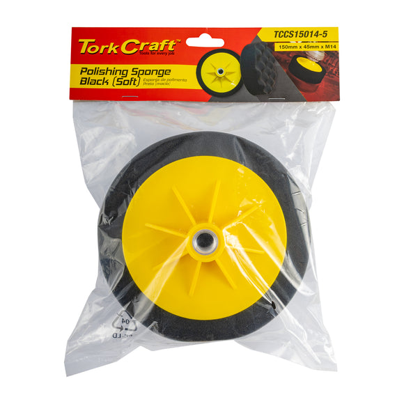 Image of a Tork Craft Compounding Sponge 150mm X M14 Black Waffle Soft