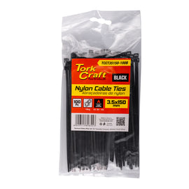 Image of a Tork Craft Nylon Cable Ties 3.5mm X 150mm Black 100pc
