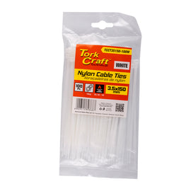 Image of a Tork Craft Nylon Cable Ties 3.5mm X 150mm White 100pc