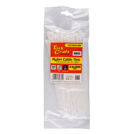 Image of a Tork Craft Nylon Cable Ties 4.8mm X 200mm White 50pc