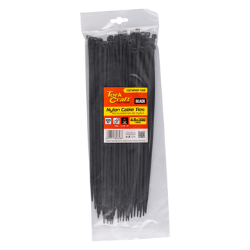 Image of a Tork Craft Nylon Cable Ties 4.8mm X 300mm Black 100pc