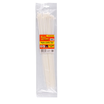 Image of a Tork Craft Nylon Cable Ties 4.8mm X 400mm White 50pc