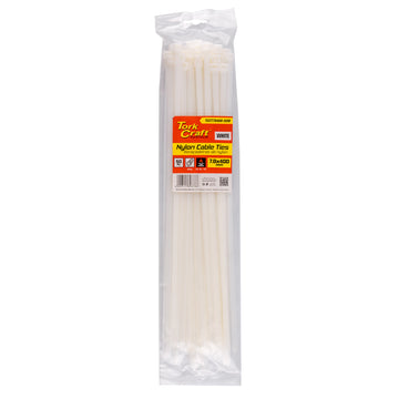 Image of a Tork Craft Nylon Cable Ties 7.6mm X 400mm White 50pc