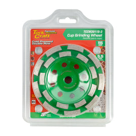 Image of a Tork Craft Diamond Cup Wheel 115mm X M14 Dbl Row Cold Pressed Contractor