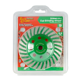 Image of a Tork Craft Diamond Cup Wheel 115mm X M14 Turbo Cold Pressed Contractor