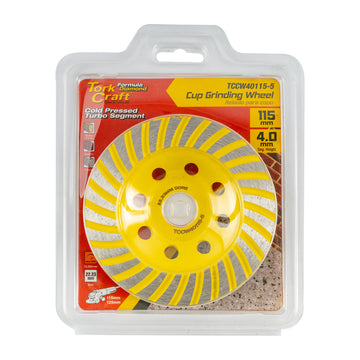 Image of a Tork Craft Cold Pressed Economy Diamond Cup Wheel 115mm X 22,23mm Turbo