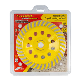 Image of a Tork Craft Cold Pressed Economy Diamond Cup Wheel 180mm X 22.23mm Turbo