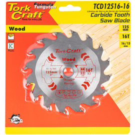 Image of a Tork Craft Blade TCT 125 X 16t 16/13 General Purpose Wood