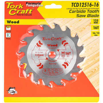 Image of a Tork Craft Blade TCT 125 X 16t 16/13 General Purpose Wood