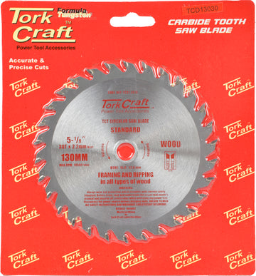 Image of a Tork Craft Blade TCT 130 X 30t 16/13 General Purpose Combination Wood