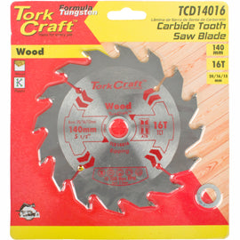 Image of a Tork Craft Blade TCT 140 X 16t 20/16/13 General Purpose Rip Wood