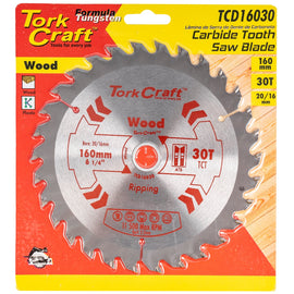 Image of a Tork Craft Blade TCT 160 X 30t 20/16 General Purpose Combination Wood