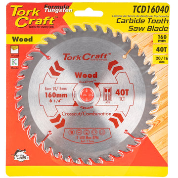 Image of a Tork Craft Blade TCT 160 X 40t 20/16 General Purpose Combination