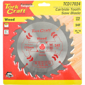 Image of a Tork Craft Blade TCT 170 X 24t 20/16 General Purpose Rip
