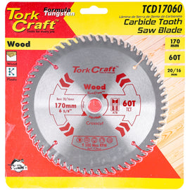 Image of a Tork Craft Blade TCT 170 X 60t 20/16 General Purpose Cross Cut