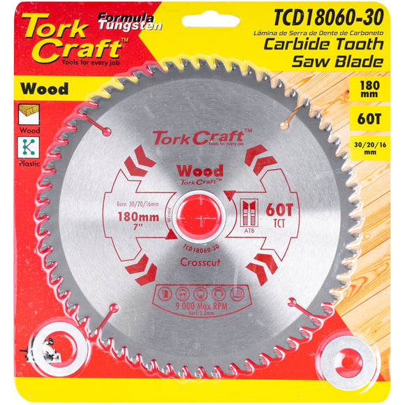 Image of a Tork Craft Blade TCT 180 X 60t 30/20/16 General Purpose Combination