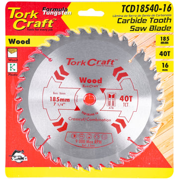 Image of a Tork Craft Blade TCT 185 X 40t 16mm General Purpose Combination