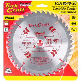 Image of a Tork Craft Blade TCT 185 X 40t 20/16 General Purpose Combination