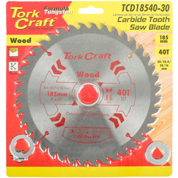 Image of a Tork Craft Blade TCT 185 X 40t 30/20/16/1 General Purpose Combination