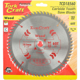 Image of a Tork Craft Blade TCT 185 X 60t 20/16 General Purpose Cross Cut