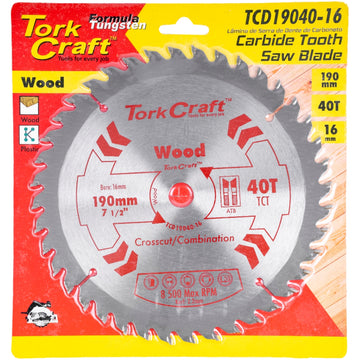 Image of a Tork Craft Blade 190 X 40t 16mm General Purpose Combination