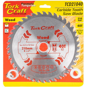 Image of a Tork Craft Blade TCT 210 X 40t 30/1/20/16 General Purpose Combination