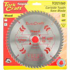 Image of a Tork Craft Blade TCT 210 X 60t 30/1/20/16 General Purpose Cross Cut