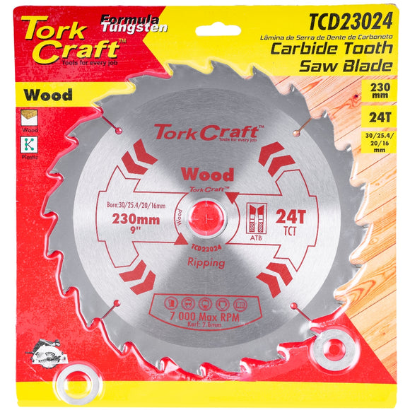 Image of a Tork Craft Blade TCT 230 X 24t 30/1/20/16 General Purpose Rip