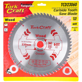 Image of a Tork Craft Blade TCT 230 X 60t 30/1/20 General Purpose Cross Cut